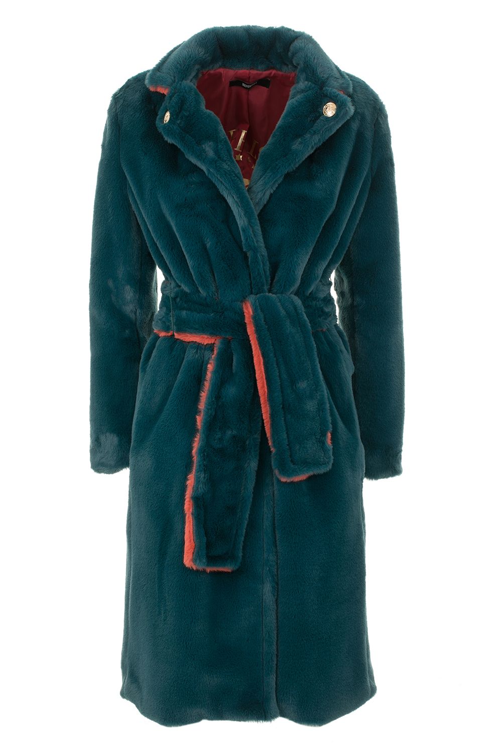 Green Polyester Women Coat
