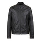 Chic Faux Leather Zip Jacket with Openwork Sleeves