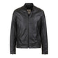 Chic Faux Leather Zip Jacket with Openwork Sleeves