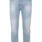 Faded Blue Cotton Stretch Jeans for Men