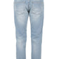 Faded Blue Cotton Stretch Jeans for Men