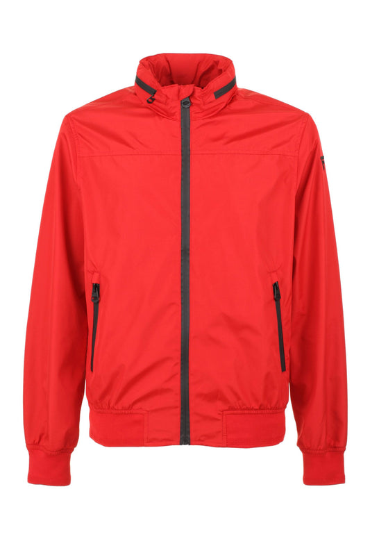 Red Polyester Men Jacket
