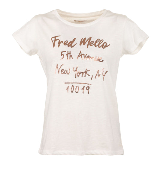 White Cotton Women T-Shirt