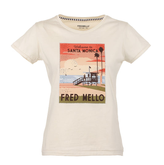 White Cotton Women T-Shirt