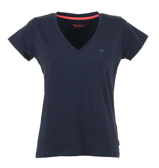 Blue Cotton Women T-Shirt