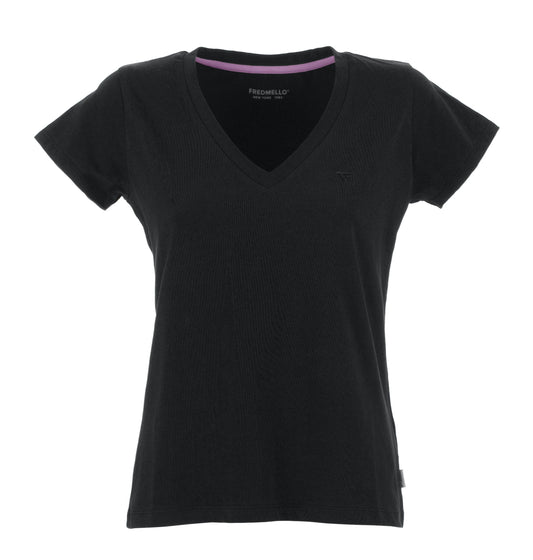 Black Cotton Women T-Shirt