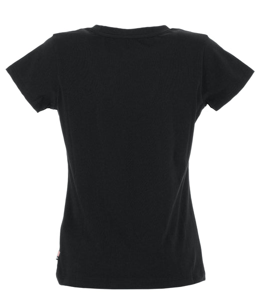 Black Cotton Women T-Shirt
