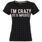"Black Cotton Women T-Shirt"