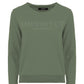 Chic Green Cotton Blend Sweatshirt with Brass Logo