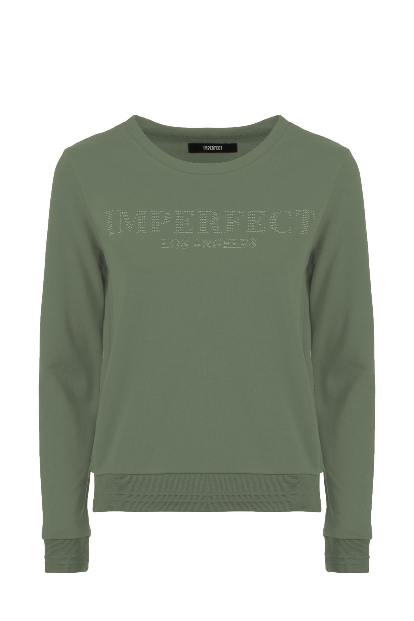 Chic Green Cotton Blend Sweatshirt with Brass Logo