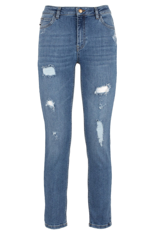 Blue Cotton Women Jeans