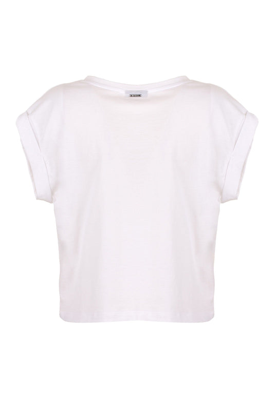 White Cotton Women T-Shirt