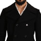 Elegant Black Double Breasted Wool Jacket