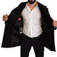 Elegant Black Double Breasted Wool Jacket
