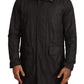 Chic Hooded Blouson Coat in Timeless Black