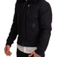 Elegant Blue Wool Bomber Jacket