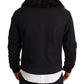 Elegant Blue Wool Bomber Jacket