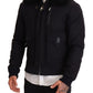 Elegant Blue Wool Bomber Jacket