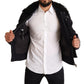 Elegant Blue Wool Bomber Jacket