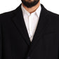 Elegant Blue Wool Blend Overcoat