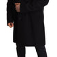 Elegant Blue Wool Blend Overcoat