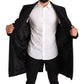 Elegant Blue Wool Blend Overcoat