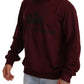 Elegant Bordeaux Crown Motive Sweater