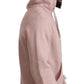 Elegant Pink Crown Print Hooded Sweater
