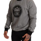 Regal Crown Printed Gray Cotton Sweater