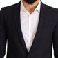 Sumptuous Blue Patterned Martini Suit