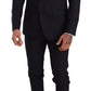 Sumptuous Blue Patterned Martini Suit