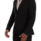 Elegant Striped Black 2 Piece Slim Fit Suit