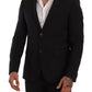 Elegant Striped Black 2 Piece Slim Fit Suit