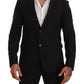 Elegant Striped Black 2 Piece Slim Fit Suit