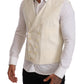 Elegant Cream Woolen Double-Breasted Vest