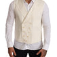 Elegant Cream Woolen Double-Breasted Vest