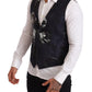Elegant Floral Silk-Blend Mens Vest
