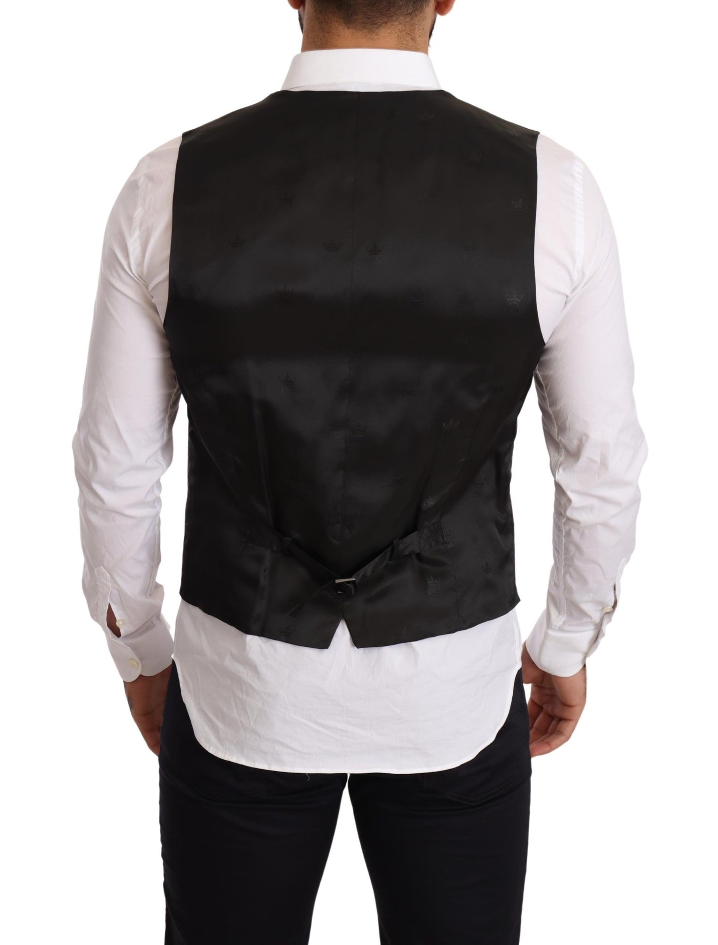 Elegant Floral Silk-Blend Mens Vest