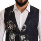 Elegant Floral Silk-Blend Mens Vest