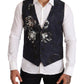 Elegant Floral Silk-Blend Mens Vest