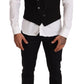 Elegant Black Double-Breasted Wool Vest