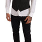 Elegant Black Striped Formal Dress Vest