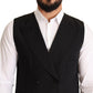 Elegant Black Wool Dress Vest