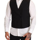 Elegant Black Wool Dress Vest
