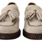 Elegant Cream Suede Espadrille Sneakers