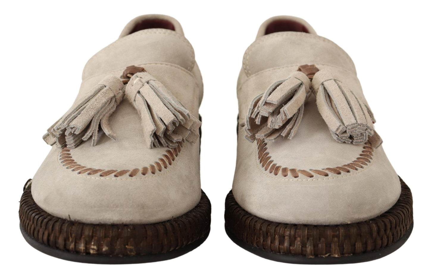 Elegant Cream Suede Espadrille Sneakers
