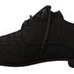 Elegant Black Jacquard Derby Shoes