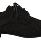Elegant Black Jacquard Derby Shoes