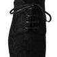 Elegant Black Jacquard Derby Shoes