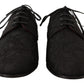 Elegant Black Jacquard Derby Shoes